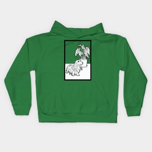 Dachshund and Elephant Ear Plant Kids Hoodie